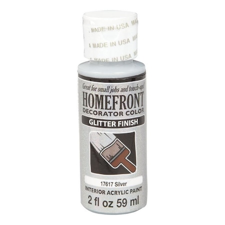 Homefront Glitter Silver Hobby Paint 2 Oz